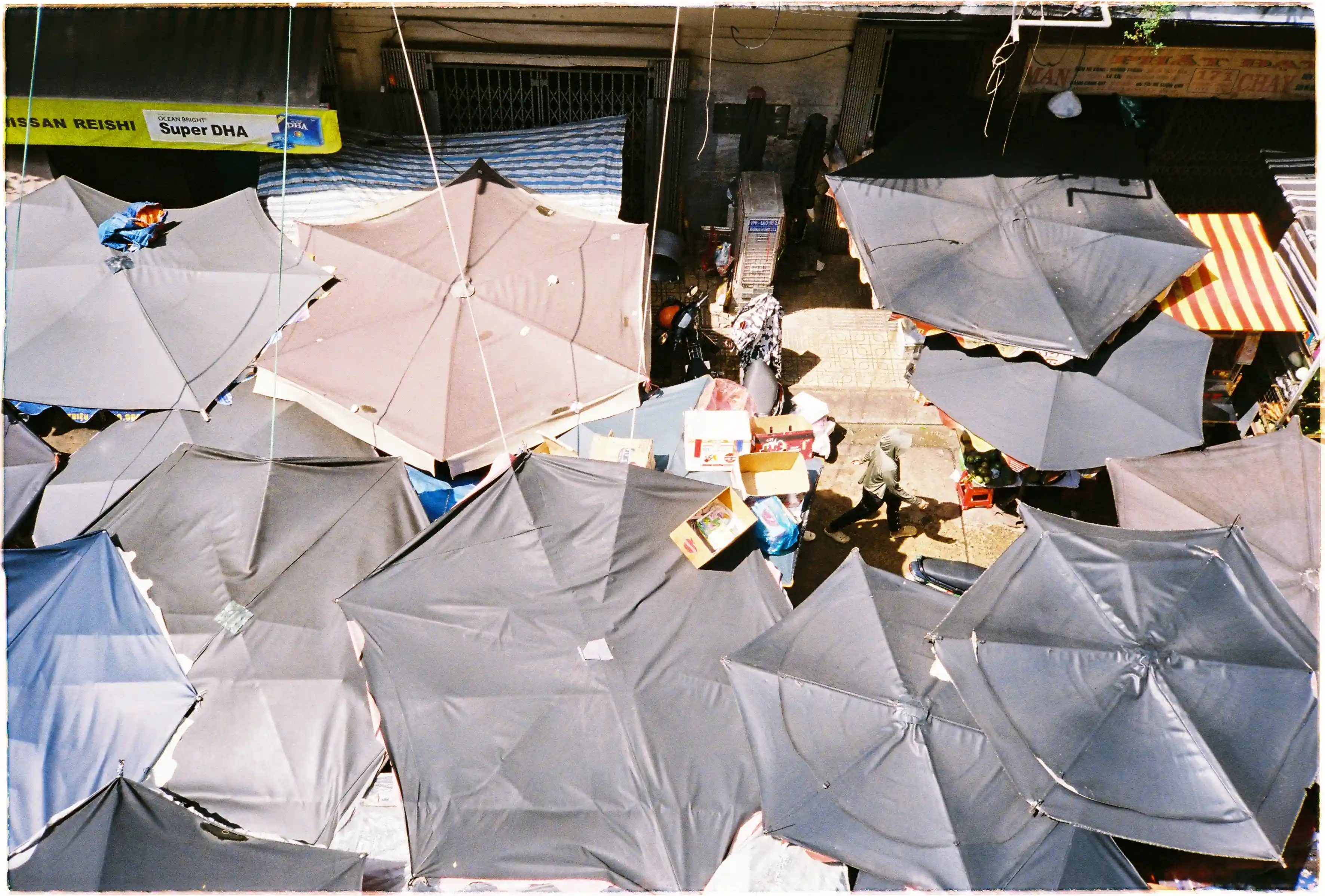 Ảnh chụp kiến trúc tòa nhà cổ bằng Nikon L35AF: Ống kính 35mm f/2.8 tái tạo đường nét thẳng tắp, không bị méo hình. Fuji 400